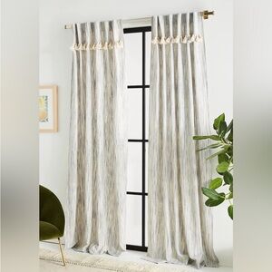 Elegant Cream and Gray Striped Curtains